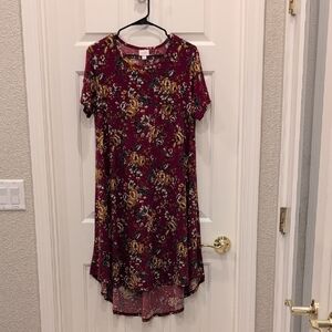 LuLaRoe Burgundy Floral Dress